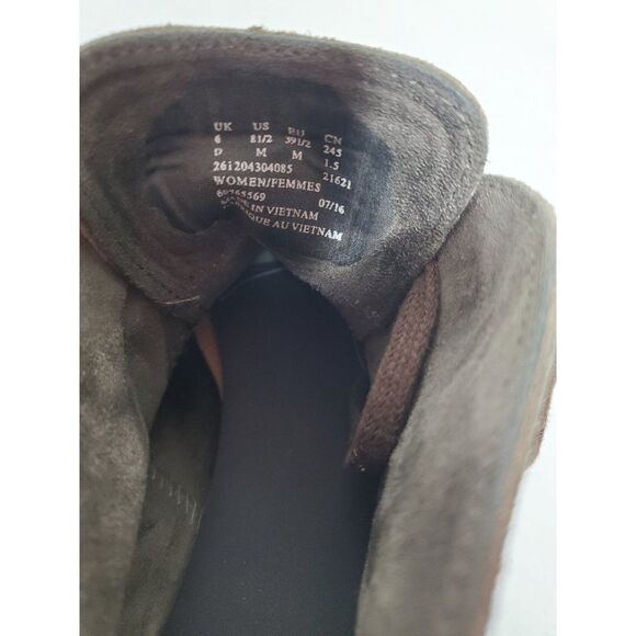 Clarks Artisan Carleta Khaki Suede Neutral Chunky Ankle Boots - Picture 6 of 6